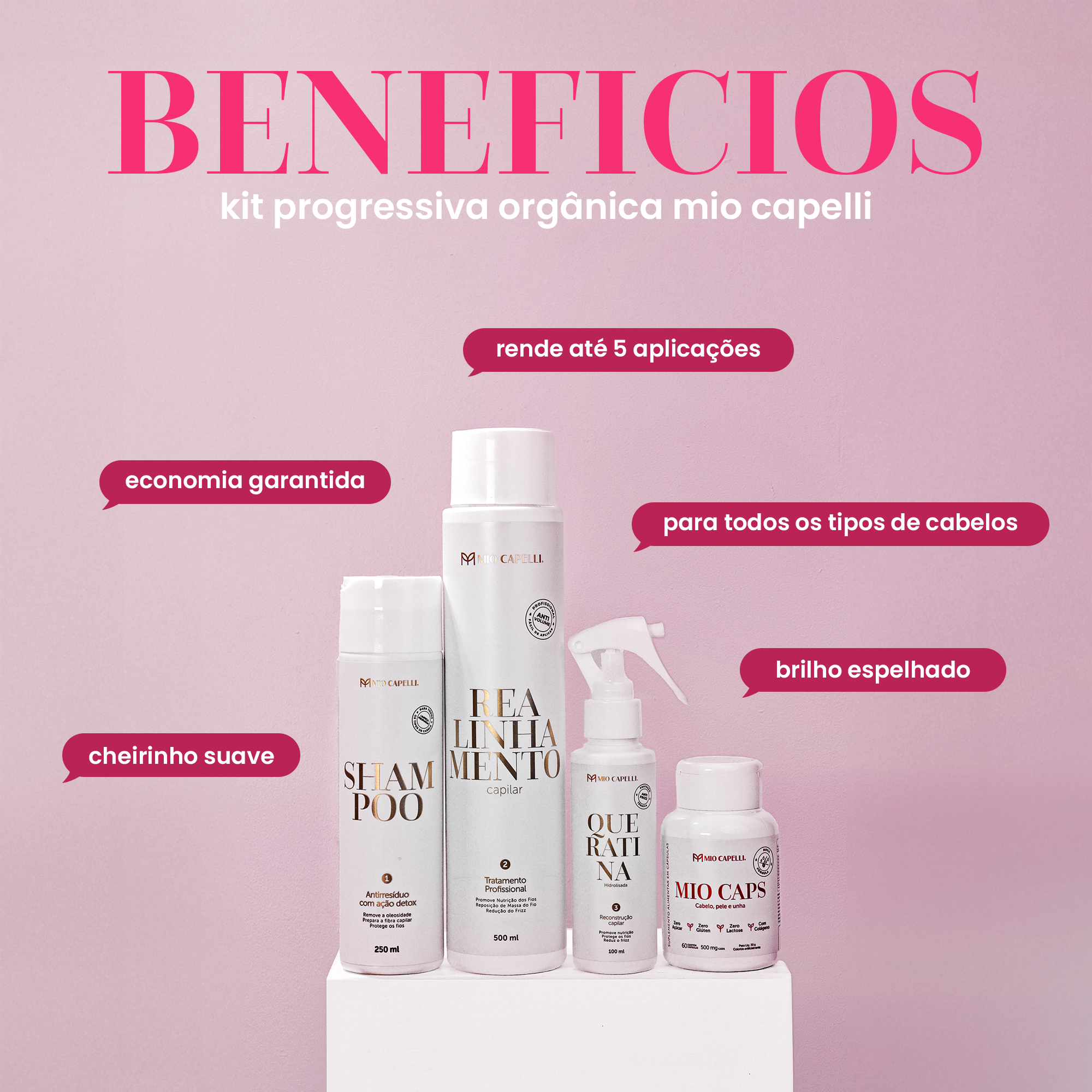 Kit Progressiva Orgânica de 500ml + Mio Caps de Brinde