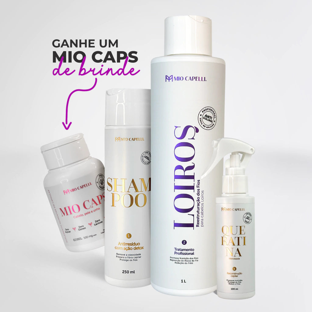 Kit Progressiva Orgânica Para Loiros de Litro + Mio Caps de Brinde