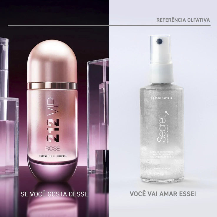 Perfume Capilar Secret | inspirado no 212 VIP Rosé (Carolina Herrera)