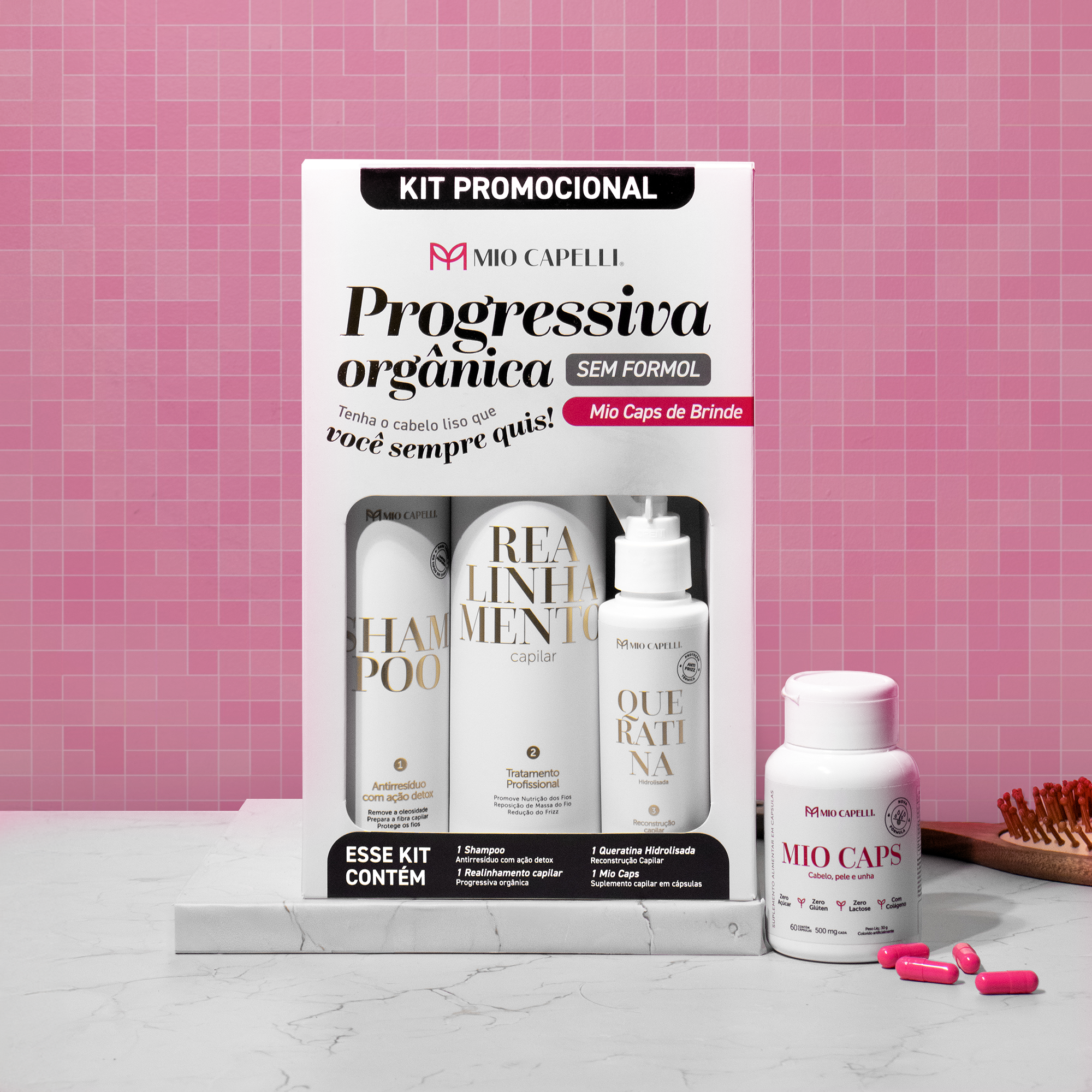 Kit Progressiva Orgânica de 500ml + Mio Caps de Brinde
