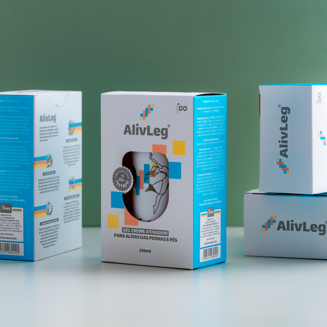 Alivleg® - Gel Ativador para Alívio de Pernas e Pés 250ml - Foots®